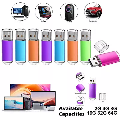 5/20Pack 2GB 4GB 8GB 16GB 32GB 64GB Pen Drive Memory Stick USB Flash Drive Lot • $51.99