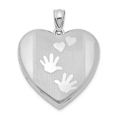Sterling Silver Handprints Heart Locket 30 Mm X 23 Mm • £78.83