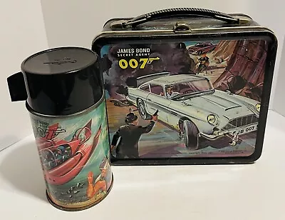 Vintage 1966 James Bond 007 Metal Lunchbox & Thermos • $250