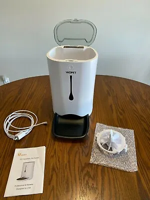 Wopet F01 Automatic Pet Feeder Dry Food Dispenser White 4 Meals Voice Recorder • $35