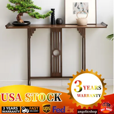 Chinese Style Vintage Console Table Sofa Side Table Entryway Table Bamboo Shelf • $110