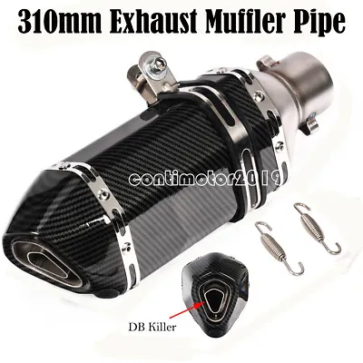 $43.99 • Buy Universal Motorcycle Short Exhaust Muffler Pipe With DB Killer Slip On 38~51mm