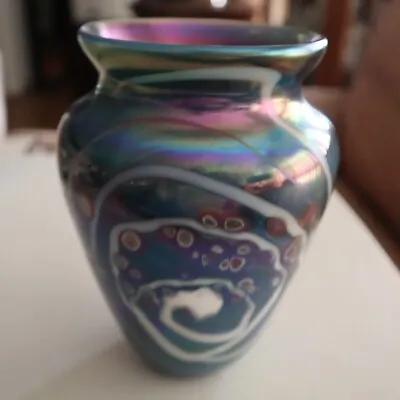 Vintage Carl Radke Design Phoenix Studios 6 1/2  Art Glass Vase • $100