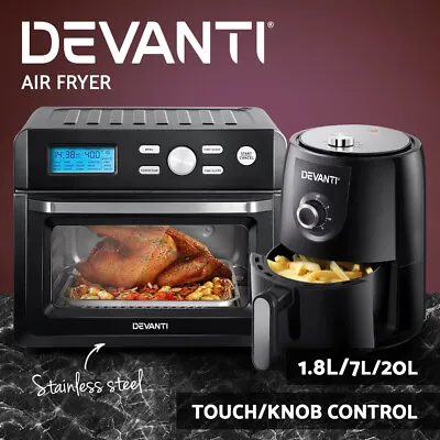 Devanti Air Fryer Oven Electric Fryers Oil Free Airfryer Kitchen Healthy Cooker • $81.95