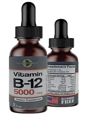 Vitamin B Complex Vitamin B1 B5 B2 B3 B6 B7 B12 Immunity 2oz USA • $14.35