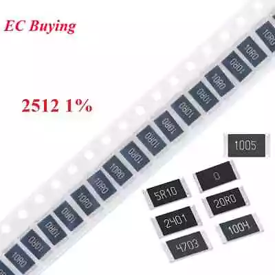 2512 SMD Resistor 1% 1W 0-10M Ohm Range 50pcs • $4.68