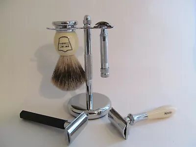 Parker Shaving Brush And Stand Safety Razor Lot (Muhle Aesop Merkur) • $74.99