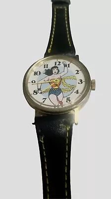 VINTAGE DABS 1977 DC COMICS WONDER WOMAN WATCH Faux Leather Strap • $125