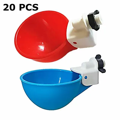 Automatic Water Cups Poultry Drinker Waterer Chicken Ducks Quail Drinking 20pcs • $18.95