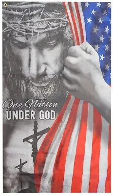 3X5 One Nation Under God Vertical 3'x5' 100D Flag Banner Sleeve & Grommets • $9.88