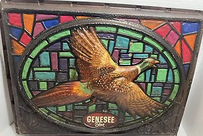 Vintage Genesee Beer Bar Sign Bird Plastic Stained Glass Read!! • $42.50