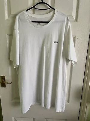 Levi's Men's T-Shirt Original Short-Sleeved Housemark Regular Fit White XXL • £10