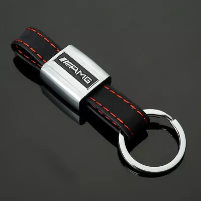 Leather Keychain Elegant Strap Metal Key Chain Key Ring For Mercedes-Benz AMG • $9.99