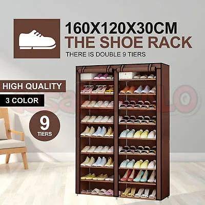 $69.95 • Buy 54 Pairs Shoes Cabinet Storage Shoe Rack With Cover Portable Wardrobe