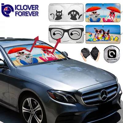 Large Car Windscreen Sun Shade Sunshade UV Reflective Visor Windshield Cooler • $14.99