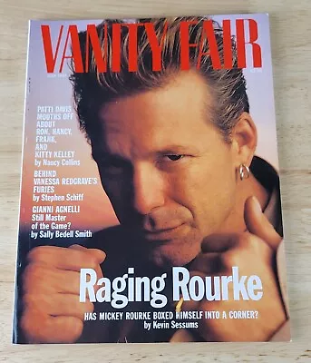 Vtg Vanity Fair Magazine July 1991 Mickey Rourke Vanessa Redgrave • $6.49