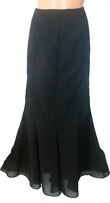 Scarlett Maxi Formal Evening Skirt 14 Black Semi-Sheer Lined Mermaid Style EUC • $12.98