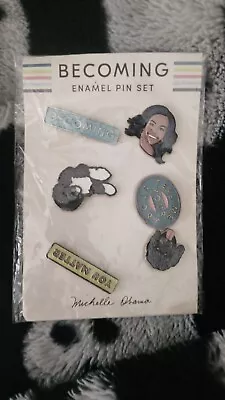 First Lady Michelle Obama BECOMING Enamel Pin Set - New Unused Sealed • $35