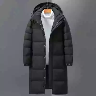 Men Winter Long Duck Down Coats Hooded Casual Down Jackets High Quality New • $95.22