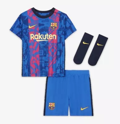 Nike Kid’s FC Barcelona Third Jersey Kit 21/22 NWT Toddler Sz XL • $59.99