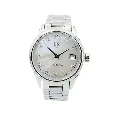 Tag Heuer Stainless Steel Carrera MOP Dial Diamond Markers Ladies Watch #WB686-6 • $0.99