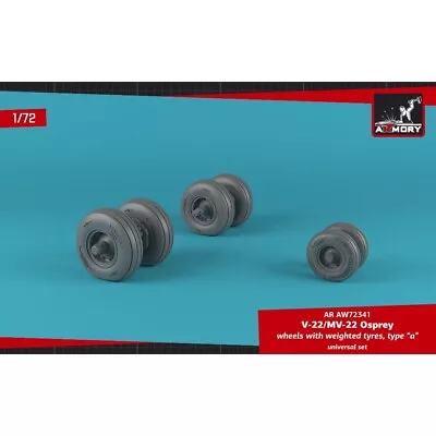 Armory AR AW72341 Scale 1/72 V-22/MV-22 Osprey Wheels W/ Weighted Tires Type  A  • $11.75