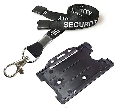 Security Lanyard Metal Trigger Clip & Black ID Card Holder FREE P&P Lot • £3.37