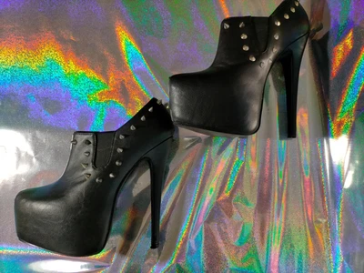 £11 • Buy Stripper/Lap Dancing/Party Black Platform Studded Sexy Ankle Boots UK 5