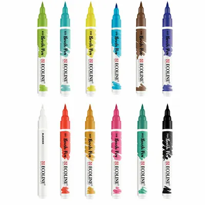 Talens Ecoline Watercolour Dye-Based Ink Artist Brush Pens 60 Colours Available • $23.12