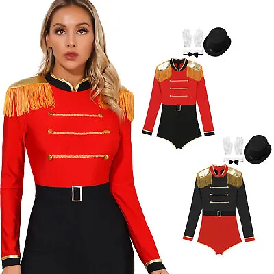 Womens Circus Costume Coat Bow Collar Ringmaster Vintage Outwear Festival Sets • $24.69