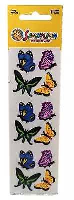 Sandylion Stickers Fuzzy Flocked Butterflies Insect 1 Sheet New Sealed HTF VTG  • $8.46