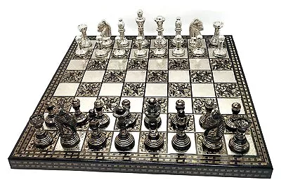 ROYAL Vintage Handicraft Chess Board Playing Of Brass 12x12 Inches Gifting Item • $165.10