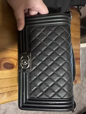 $5500 • Buy Chanel Boy Bag - Black With Ruthenium Hardware - Old Medium
