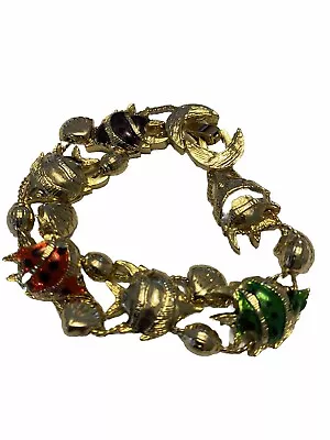 Vintage Slide Bracelet Angel Fish Jewelry Ocean Sea Sealife  • $12.99