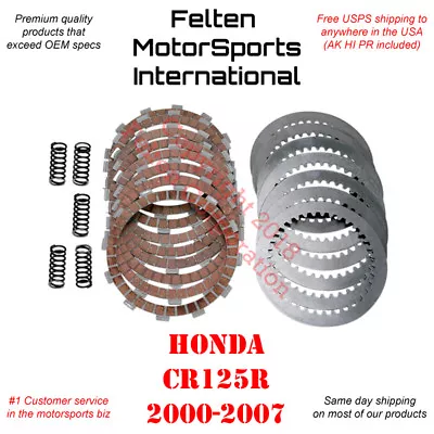 Honda CR125R Heavy Duty Clutch Kit Discs Disks Springs CR125 CR 125 125R 00-07 • $38.99