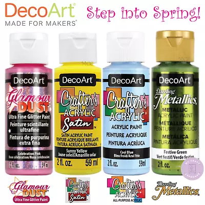 DecoArt Acrylic Paint Crafters Dazzling Metallics Glamour Dust Satin 200+ • £3.45