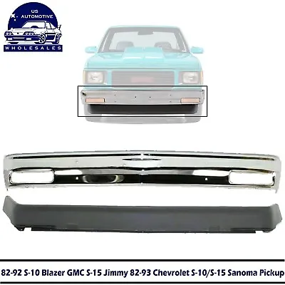 Front Bumper Chrome + Lower Valance For 1982-1993 Chevy S10 / GMC S15 Pickup • $220.50