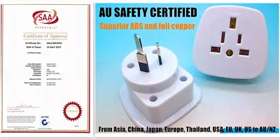 $12.95 • Buy Universal Travel Adapter International UK USA EU To AU Australian OZ Power Plug