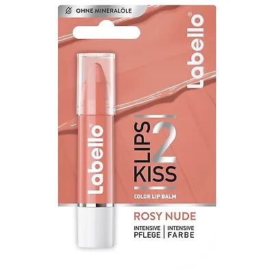 Labello Lips2Kiss ROSY NUDE Crayon Lip Balm/ Chapstick -1ct. FREE US SHIPPING • $12.99