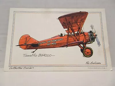 Vintage Postcard Travel Air BM4000 Collector Series 1974 Unposted Airplane • $4.99