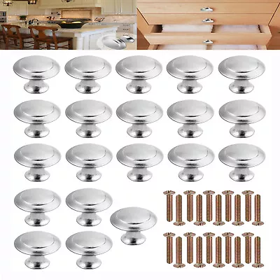 20X Brushed Satin Chrome Cupboard Cabinet Door Knobs Handles Drawer Wardrobe UK • £7.95