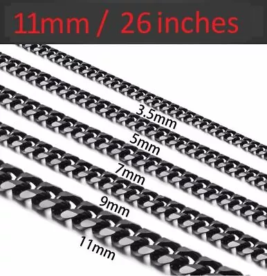 Stainless Steel 316L Mens Curb Chain Cuban Link Necklace Boys Chunky Solid • $6.43