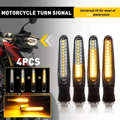 4x Universal Motorcycle Bike LED Amber Turn Signal Bright Lights Indicators • $11.95