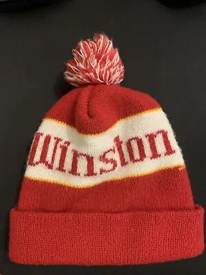 Vintage Winston Knit Hat With Pom Pom Rare Mint Winter Hat Advertising • $15