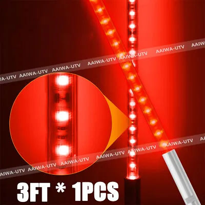 3FT Red LED Light Whip+Flag For ATV ATV Accessories RZR Can-Am Polaris Antenna • $29.99