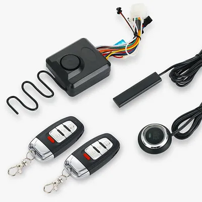 Motorcycle Ignition Switch PKE Engine Start Push Button Smart Key Starter Alarm • $69.20