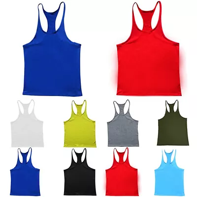 Gym Singlets - Bodybuilding Tank Top Gym Stringer Y-Back Muscle Racerback Vest • $9.87