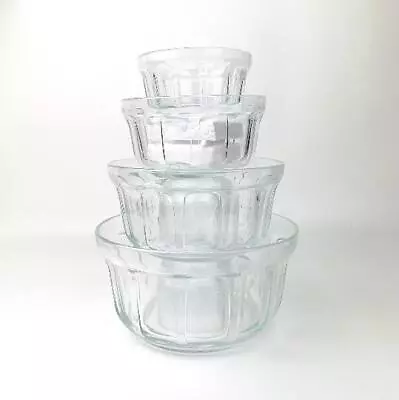 Vereco (Duralex) Rare Clear Fluted Nesting Bowl Set • $61