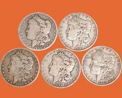 (5) 1878-1921 Morgan Silver Dollars ~ Circulated Estate 90% ~ Mix Date Lot Of 5 • $159.95