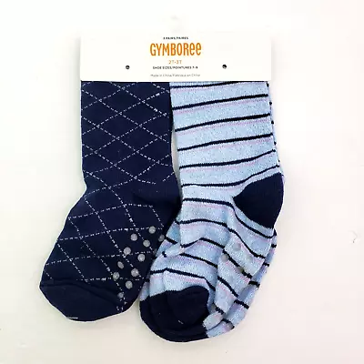 Gymboree Toddler Boys Size 2T-3T Tidal Gripper Crew Socks 2 Pack • $12.53